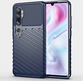 Mobigear Hoesje geschikt voor Xiaomi Mi Note 10 Pro Telefoonhoesje Flexibel TPU | Mobigear Groove Backcover | Mi Note 10 Pro Case | Back Cover - Blauw