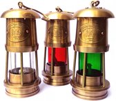 Mijnwerkerslamp Set van 3  - Mijnlamp  Scheepslantaarn koper | scheepslamp | olielamp | stormlamp | antiek | scheepsverlichting | Lantaarn | Vintage | Decoratie | Maritiem | Zeevaart | Nautis