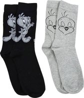 Sokken Set Looney Tunes Tweety - Maat L - Grijs/Zwart - 2 Paar Sokken