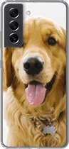 Geschikt voor Samsung Galaxy S21 FE hoesje - Portret van een super mooie Golden Retriever - Siliconen Telefoonhoesje