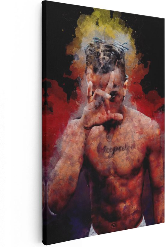 Artaza Canvas Schilderij XXXTentacion op Verf - 20x30 - Klein - Foto Op Canvas - Canvas Print