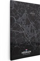 Artaza - Peinture sur Canevas - Carte de la ville de Heerlen en noir - 20x30 - Petit - Photo sur Toile - Impression sur Toile