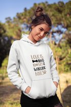 Love Is Wet Noses & Wagging Tails Hoodie, Cadeau Voor Hondenliefhebbers, Hoodie Voor Iedereen, Schattige Hondeneigenaar Geschenken, D004-087W, XL, Wit