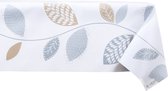 Raved Tafelkleed/Tafelzeil Gouden Bladeren Design Blauw ↔ 140 cm x ↕ 140 cm - PVC - Afwasbaar