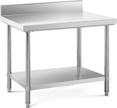 Royal Catering RVS tafel - 100 x 70 cm - opstand - 190 kg draagvermogen - Royal Catering