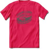 Fishing - Vissen T-Shirt | Grappig Verjaardag Vis Hobby Cadeau Shirt | Dames - Heren - Unisex | Tshirt Hengelsport Kleding Kado - Roze - L