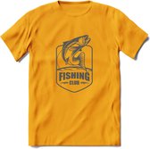 Fishing - Vissen T-Shirt | Grappig Verjaardag Vis Hobby Cadeau Shirt | Dames - Heren - Unisex | Tshirt Hengelsport Kleding Kado - Geel - L