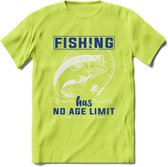 Fishing Has No Age Limit - Vissen T-Shirt | Blauw | Grappig Verjaardag Vis Hobby Cadeau Shirt | Dames - Heren - Unisex | Tshirt Hengelsport Kleding Kado - Groen - 3XL