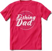Fishing Dad - Vissen T-Shirt | Blauw | Grappig Verjaardag Vis Hobby Cadeau Shirt | Dames - Heren - Unisex | Tshirt Hengelsport Kleding Kado - Roze - XL