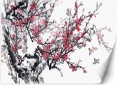 Trend24 - Behang - Kersenbloesems - Behangpapier - Fotobehang 3D - Behang Woonkamer - 150x105 cm - Incl. behanglijm