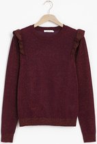 Sissy-Boy - Donkerrode trui met glitter