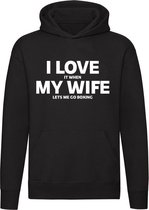 I love it when my wife lets me go boxing Hoodie | Ik hou er van als mijn vrouw me naar de bar laat boksen | kickboksen | vechtsport | relatie | sweater | trui |  unisex | capuchon