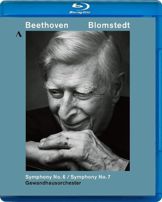 Blu-ray hoes met close-up van Herbert Blomstedt, "Beethoven Symfonie No. 6 / Symphony No. 7 Gewandhausorchester".