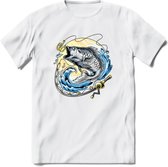 Vissen T-Shirt | Grappig Verjaardag Vis Hobby Cadeau Shirt | Dames - Heren - Unisex | Tshirt Hengelsport Kleding Kado - Wit - XXL