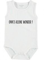 Baby Rompertje met tekst 'Oma's kleine wonder' | mouwloos l | wit zwart | maat 50/56 | cadeau | Kraamcadeau | Kraamkado