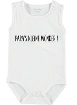Baby Rompertje met tekst 'Papa's kleine wonder' | mouwloos l | wit zwart | maat 62/68 | cadeau | Kraamcadeau | Kraamkado
