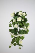 kunstplant - geranium- topkwaliteit plant - hangplant - creme - 80 cm hoog