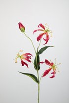Kunstbloem - Gloriosa lelie - topkwaliteit decoratie - 2 stuks - zijden bloem - oranje - 82 cm hoog