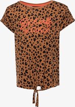 TwoDay meisjes T-shirt met luipaardprint - Bruin - Maat 134/140