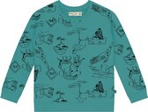 Smitten Organic - Safari all over print groen blauw Sweater