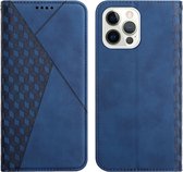 Apple iPhone 13 Pro Book Case - PU Lederen Telefoonhoesje - Pasjeshouder - Blauw