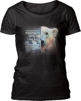 Ladies T-shirt Protect Polar Bear Black XL