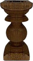 Kandelaars en kaarsenhouders  - landelijke kandelaar - hout bruin  - robuust  -  H33cm