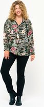 LOLALIZA Hemd met bloemenprint - Khaki - Maat 44