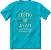 60 Jaar Legendarisch Gerijpt T-Shirt | Roest - Ivoor | Grappig Verjaardag Cadeau | Dames - Heren | - Blauw - XXL