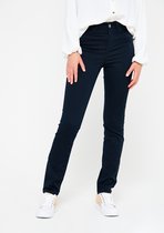 LOLALIZA Slim broek met hoge taille - Marine Blauw - Maat 40