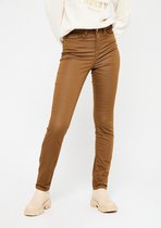 LOLALIZA Slim broek met hoge taille - Camel - Maat 42
