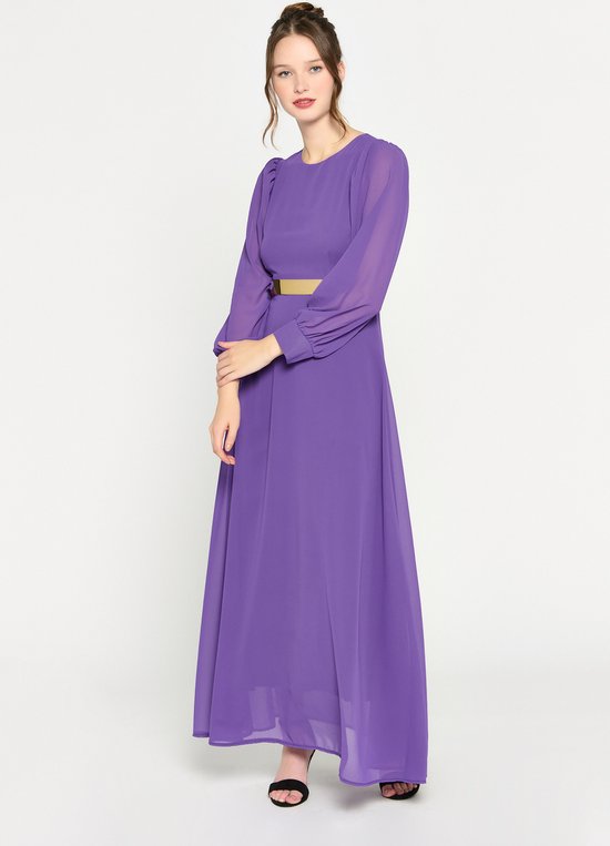 LolaLiza Lange jurk met open rug Blue Maat 48 bol