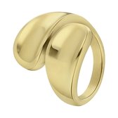 Lucardi Dames Goldplated ring Noemie - Ring - Cadeau - Staal - Goudkleurig