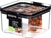 Sistema Voorraaddoos Tritan Vierkant 460 ml Transparant/Zwart