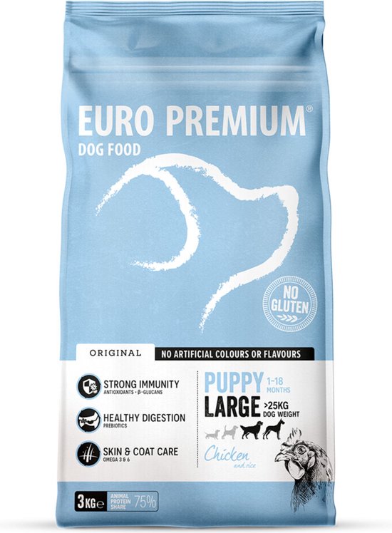 Euro Premium Puppy Large Chicken & Rice 3 kg - Hond