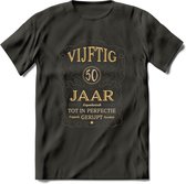 50 Jaar Legendarisch Gerijpt T-Shirt | Grijs - Ivoor | Grappig Verjaardag Cadeau | Dames - Heren | - Donker Grijs - XXL