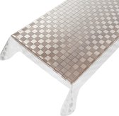 Transparant Tafelzeil Squares -  140 x 550 cm - Transparant tafellaken - Tafelkleed plastic - Voor buiten en binnen - Verschillende maten - Geleverd in een koker
