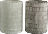 Windlicht | glas | grijs | 14x14x (h)20 cm