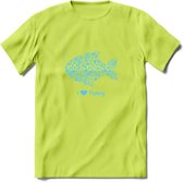 I Love Fishing - Vissen T-Shirt | Blauw | Grappig Verjaardag Vis Hobby Cadeau Shirt | Dames - Heren - Unisex | Tshirt Hengelsport Kleding Kado - Groen - M