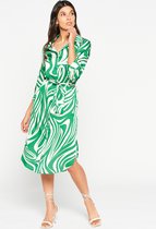 LOLALIZA Maxihemdjurk met zebraprint - Groen - Maat 46