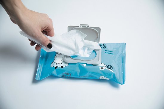 Dooky Herbruikbare Deksel voor vochtige doekjes - Universeel Dekseltje tegen Uitdrogen - Grijs - Past op Alle Pakken Doekjes — afbeelding 5