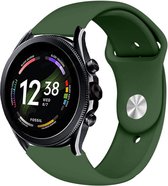 Siliconen Smartwatch bandje - Geschikt voor  Fossil Gen 6 - 44mm sport band - legergroen - Strap-it Horlogeband / Polsband / Armband