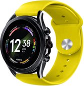 Siliconen Smartwatch bandje - Geschikt voor  Fossil Gen 6 - 44mm sport band - geel - Strap-it Horlogeband / Polsband / Armband