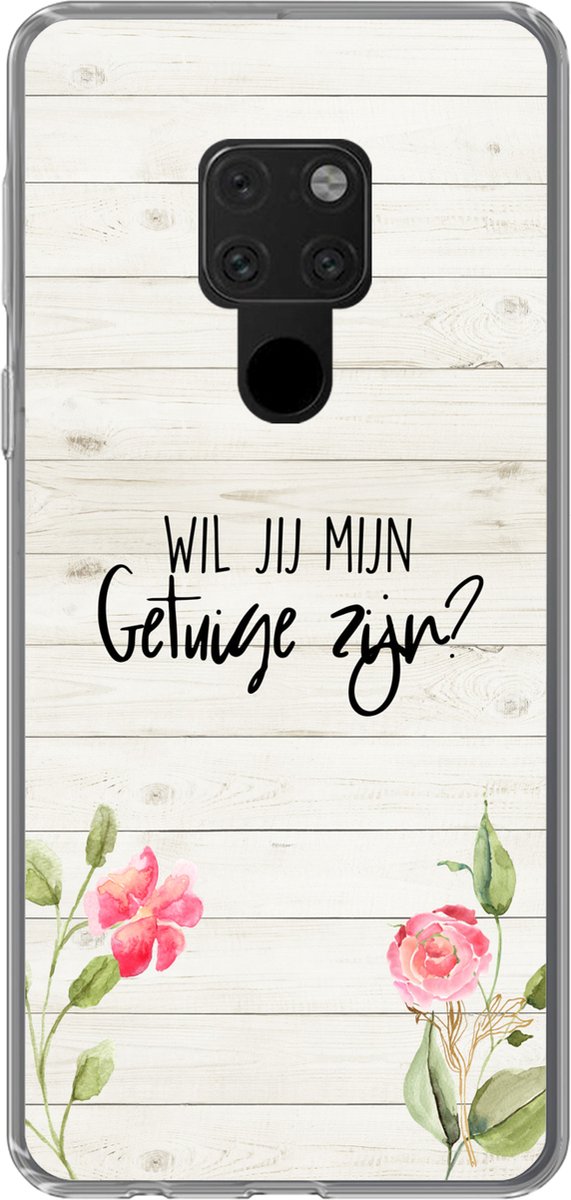 Telefoonhoesje Geschikt voor Huawei P40 Lite hoesje - Huwelijk - 'Wil jij mijn getuige zijn?' - Quotes - Spreuken - Siliconen Telefoonhoesje Telefoonhoesje