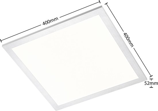 Lindby - LED paneel - 1licht - aluminium, kunststof - H: 5.2 cm - zilver, wit - Inclusief lichtbron