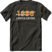 1956 Limited Edition T-Shirt | Goud - Zilver | Grappig Verjaardag en Feest Cadeau Shirt | Dames - Heren - Unisex | Tshirt Kleding Kado | - Donker Grijs - L