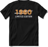 1960 Limited Edition T-Shirt | Goud - Zilver | Grappig Verjaardag en Feest Cadeau Shirt | Dames - Heren - Unisex | Tshirt Kleding Kado | - Zwart - S