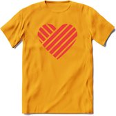 Valentijn Hart T-Shirt | Grappig Valentijnsdag Cadeautje voor Hem en Haar | Dames - Heren - Unisex | Kleding Cadeau | - Geel - 3XL