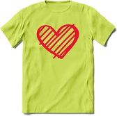 Valentijn Hart T-Shirt | Grappig Valentijnsdag Cadeautje voor Hem en Haar | Dames - Heren - Unisex | Kleding Cadeau | - Groen - M