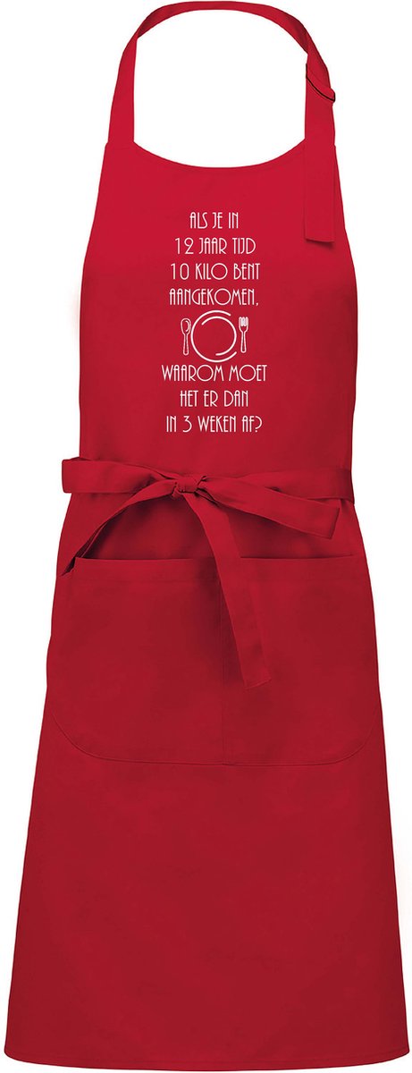 mijncadeautje - luxe keuken- barbecueschort - 10 kilo aangekomen - rood